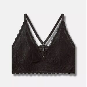 Torrid Plus Size Black Lightly Lined Lace XO Front Bralette